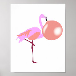 Bubble Gum Flamingo Bgloing Bubble Poster
