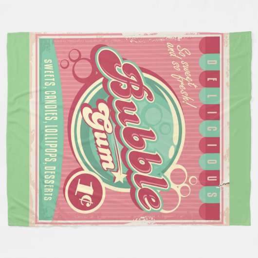 Bubble Gum Fleece Blanket Deken (Voorkant (Horizontaal))