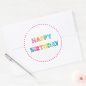 Bubble Gum Gelukkig Verjaardagsfeest Ronde Sticker (Envelop)