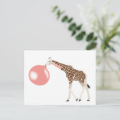 Bubble Gum Giraffe Baling Bubble Briefkaart (Staand voorkant)