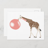 Bubble Gum Giraffe Baling Bubble Briefkaart (Voorkant / Achterkant)
