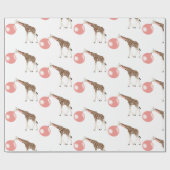 Bubble Gum Giraffe Baling Bubble Cadeaupapier (Vlak)