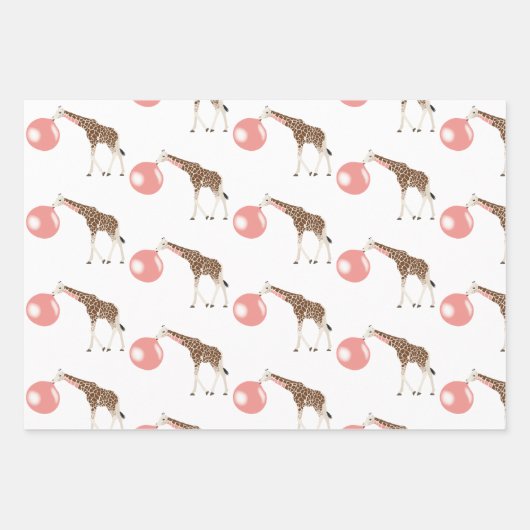 Bubble Gum Giraffe Baling Bubble Inpakpapier Vel (Voorkant 2)