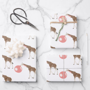 Bubble Gum Giraffe Baling Bubble Inpakpapier Vel