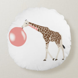 Bubble Gum Giraffe Baling Bubble Rond Kussen