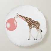 Bubble Gum Giraffe Baling Bubble Rond Kussen (Achterkant)