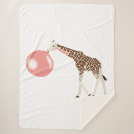 Bubble Gum Giraffe Baling Bubble Sherpa Deken