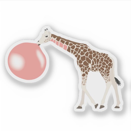 Bubble Gum Giraffe Baling Bubble Sticker (Voorkant)