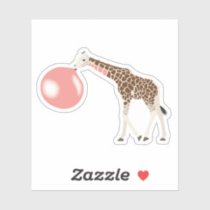 Bubble Gum Giraffe Baling Bubble Sticker