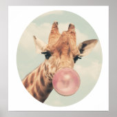 Bubble gum giraffe poster (Voorkant)
