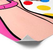 Bubble Gum Girl Pop Art Poster (Hoek)