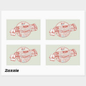 Bubble gum grappige tonijn vis smaak rechthoekige sticker (Vel)