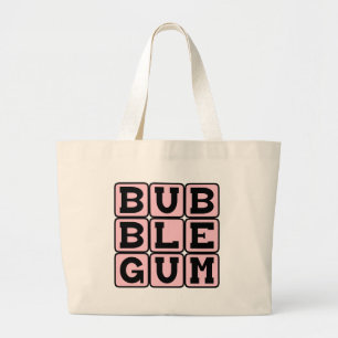 Bubble Gum, Kleur en Snoep Grote Tote Bag