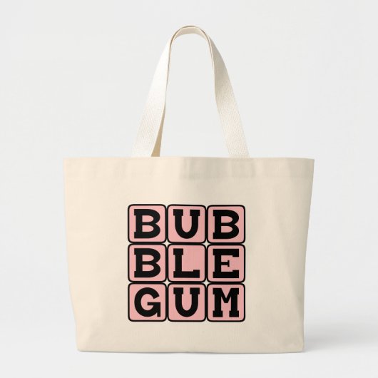 Bubble Gum, Kleur en Snoep Grote Tote Bag (Voorkant)