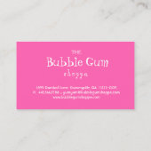 Bubble gum kleurful gumball roze stripper visitekaartje (Achterkant)