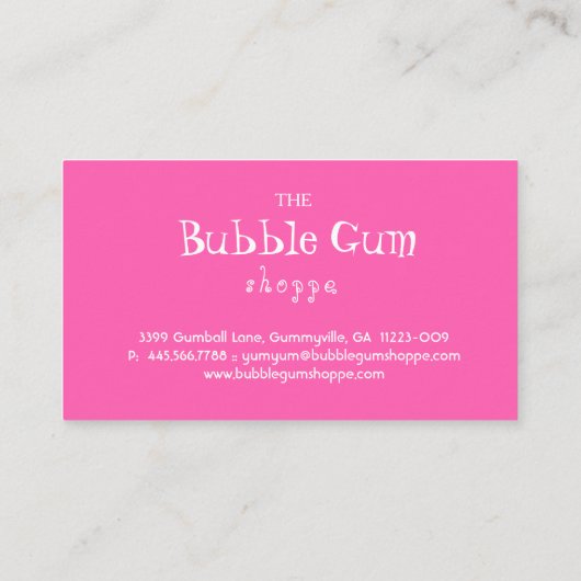 Bubble gum kleurful gumball roze stripper visitekaartje (Achterkant)