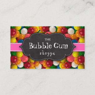 Bubble gum kleurful gumball roze stripper visitekaartje
