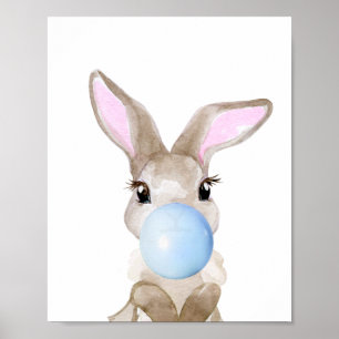 Bubble Gum Konijn Jong Dierenverblijf Kind Bosgron Poster