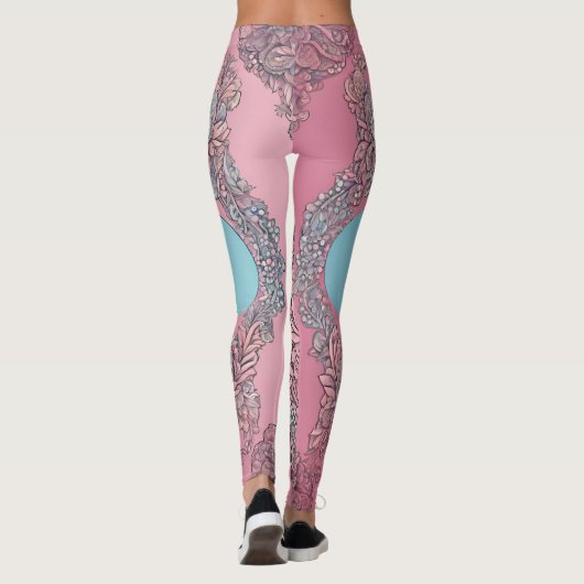 Bubble Gum Lace AI art Leggings (Achterkant)