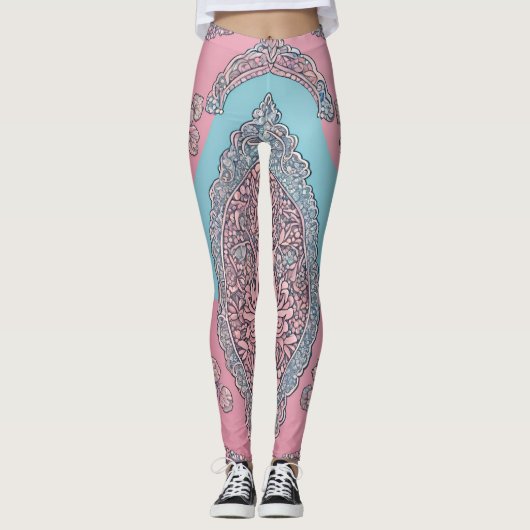Bubble Gum Lace AI art Leggings (Voorkant)