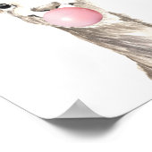 Bubble Gum Lama Alpaca Kinderkamer Kind Poster (Hoek)