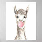 Bubble Gum Lama Alpaca Peuteropvang Poster (Voorkant)