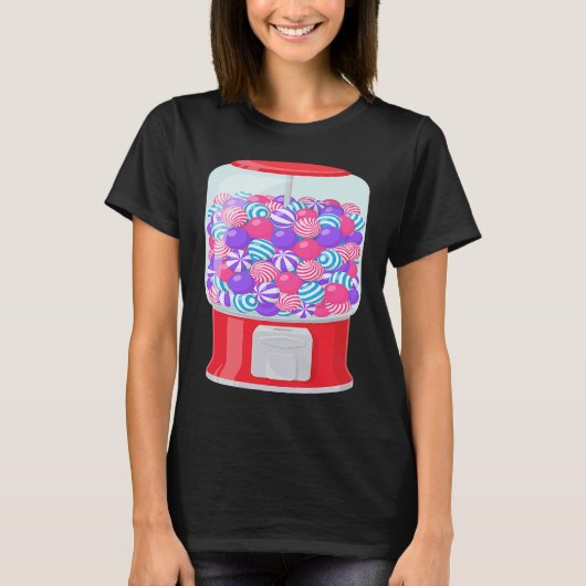 Bubble Gum Machine Gumball Machine Rainbow ON BACK T-shirt (Voorkant)