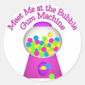 Bubble Gum Machine Ronde Sticker (Voorkant)