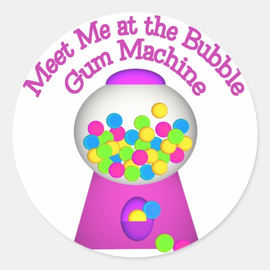 Bubble Gum Machine Ronde Sticker (Voorkant)