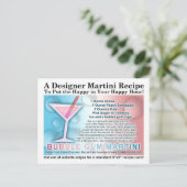 Bubble Gum Martini Opus One Recept Kaart Briefkaar (Staand voorkant)