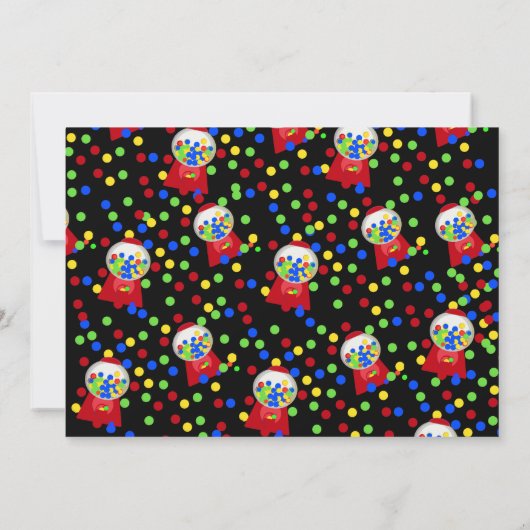 Bubble Gum Party Kaart (Achterkant)