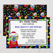 Bubble Gum Party Kaart (Voorkant / Achterkant)