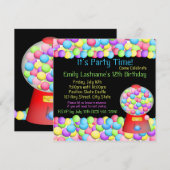 Bubble Gum Party Kaart (Voorkant / Achterkant)