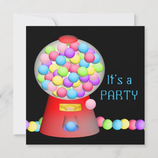 Bubble Gum Party Kaart (Achterkant)