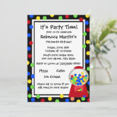 Bubble Gum Party Kaart (Staand voorkant)