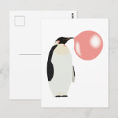 Bubble Gum Penguin Blowcosbubbels Briefkaart (Voorkant / Achterkant)