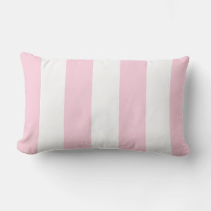 Bubble Gum Pink en White Stripe Lumbar Pillow Buitenkussen