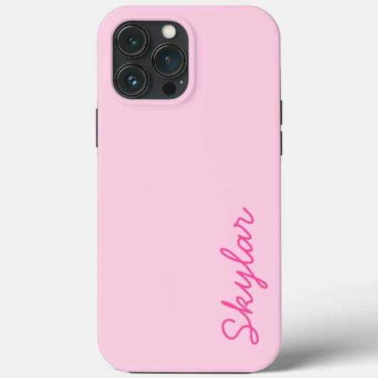 Bubble Gum Pink Hot Pink Aangepaste cursieve naam  Case-Mate iPhone Case (Achterkant)