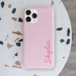 Bubble Gum Pink Hot Pink Aangepaste cursieve naam  Case-Mate iPhone Case<br><div class="desc">Dit is een Bubble Gum Pink Hot Pink Custom Cursive Name iPhone Case!</div>