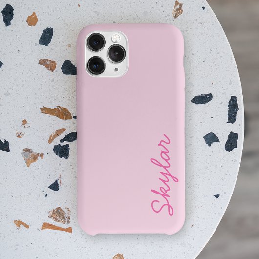 Bubble Gum Pink Hot Pink Aangepaste cursieve naam  Case-Mate iPhone Case