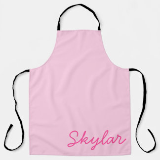 Bubble Gum Pink Hot Pink Aangepaste Naam Monogram Schort