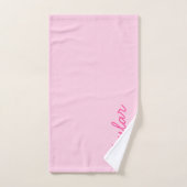 Bubble Gum Pink Hot Roze Aangepaste Cursieve Naam Bad Handdoek (Handdoek)