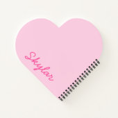 Bubble Gum Pink Hot Roze Aangepaste Cursieve Naam Notitieboek (Achterkant)