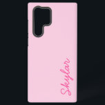 Bubble Gum Pink Hot Roze Aangepaste Cursieve Naam Samsung Galaxy Hoesje<br><div class="desc">Dit is een Bubble Gum Pink Hot Pink Custom Cursive Name Galaxy Phone Case!</div>