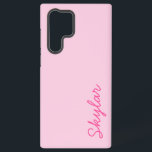 Bubble Gum Pink Hot Roze Aangepaste Cursieve Naam Samsung Galaxy Hoesje<br><div class="desc">Dit is een Bubble Gum Pink Hot Pink Custom Cursive Name Galaxy Phone Case!</div>