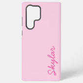 Bubble Gum Pink Hot Roze Aangepaste Cursieve Naam Samsung Galaxy Hoesje (Achterkant)