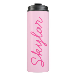 Bubble Gum Pink Hot Roze Aangepaste Cursieve Naam Thermosbeker