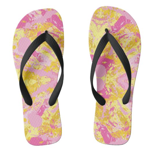 Bubble Gum Pink Paint Splatter Teenslippers (Voetbed)
