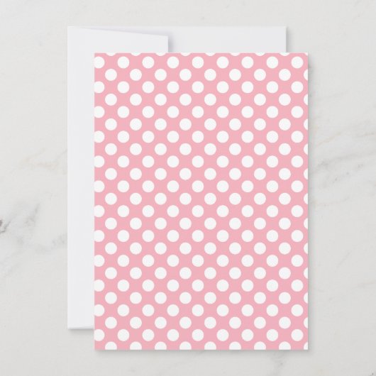 Bubble Gum Pink Polka Dots; Retro schoolbord Kaart (Achterkant)