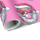 Bubble Gum Pink Santa Heart Zonnebril Cadeaupapier (Rol Hoek)